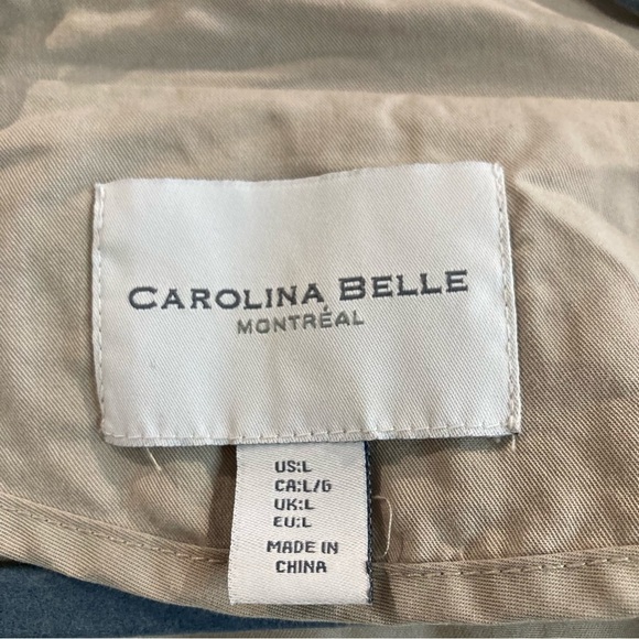 CAROLINA BELLE MONTREAL  Sz L Cascade Front Belted Unlined Blazer Jacket - Picture 3 of 6